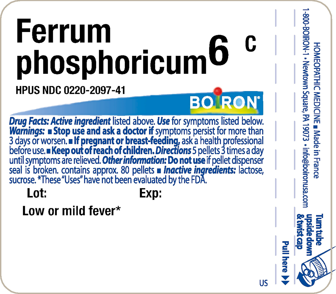 Ferrum phosphoricum 6C 80 plts Curated Wellness