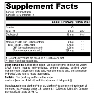 Omega MonoPure DHA EC 30 Softgels Curated Wellness