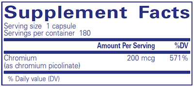 Chromium (picolinate) 200 mcg 180 vcaps Curated Wellness