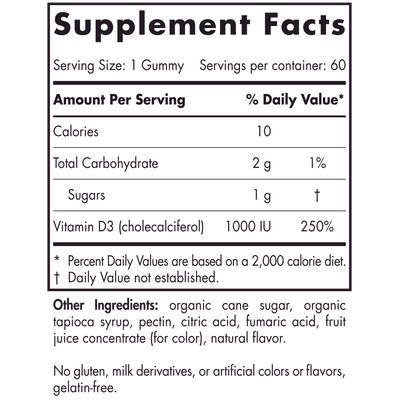 Vitamin D3 Gummy 60ct Curated Wellness