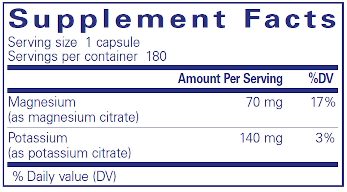 Potassium Magnesium (citrate) 180 vcaps Curated Wellness