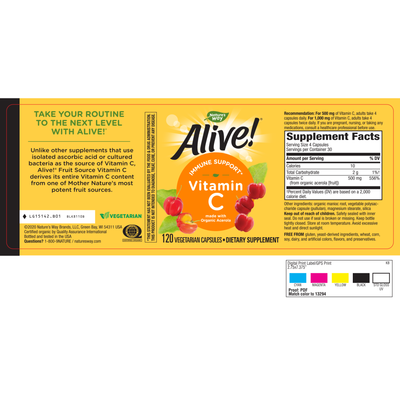 Alive! Immune Support Vit C 120 vegcap Curated Wellness