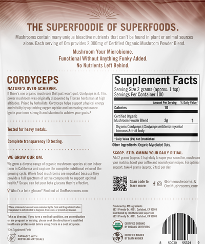 Cordyceps Mushroom Superfood Powder 200g Curated Wellness