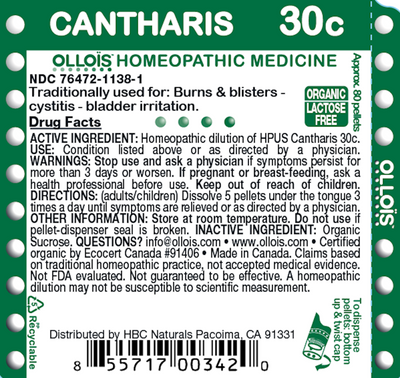 Cantharis 30c Pellets, 80ct Curated Wellness