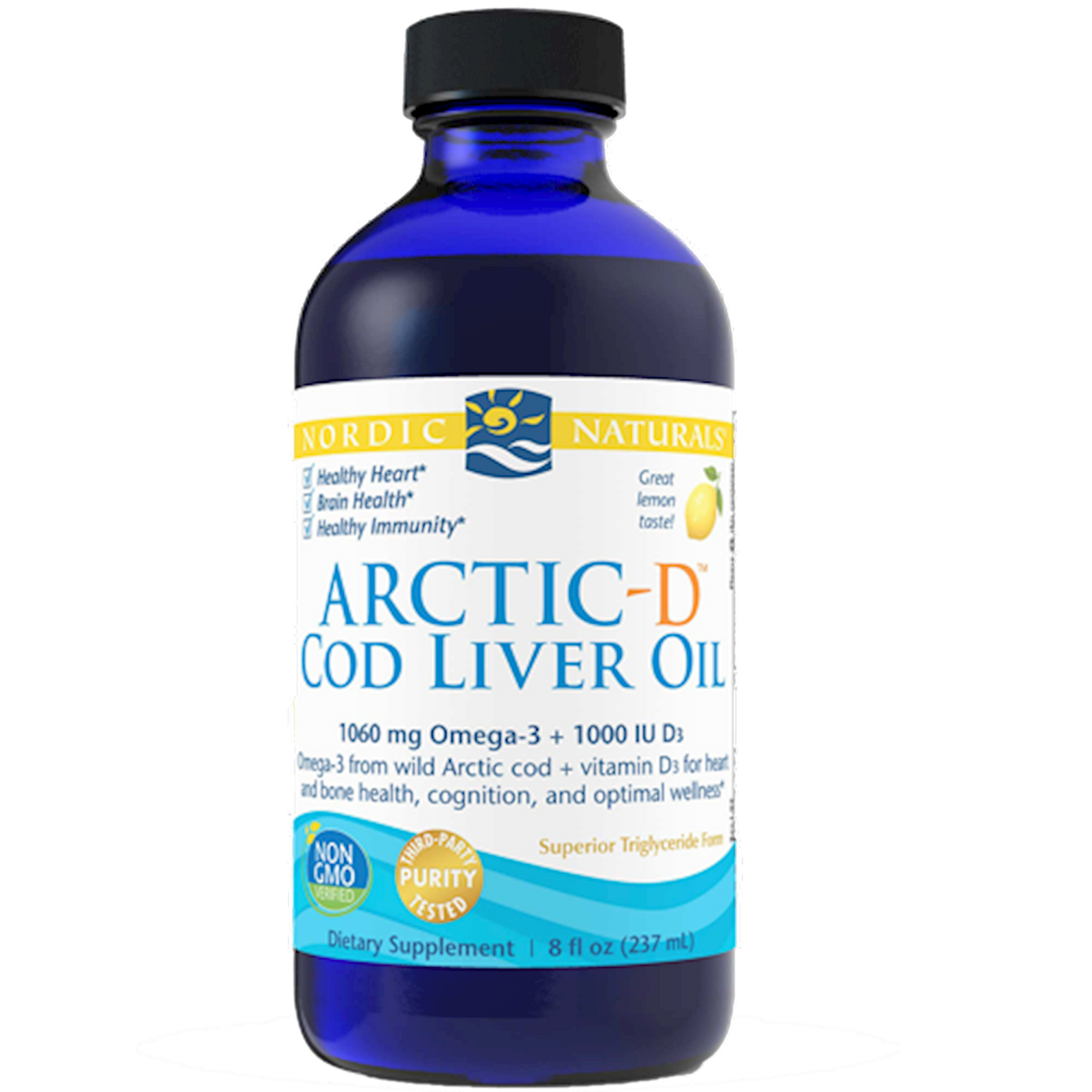 Arctic-D Cod Liver Oil Lemon 8 fl oz Curated Wellness