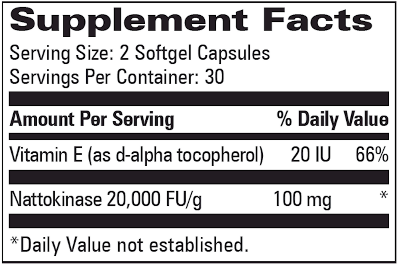 Nattokinase with Vitamin E 60 gels Curated Wellness