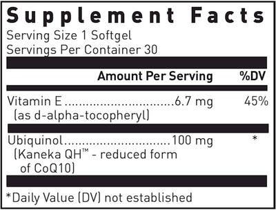 Ubiquinol-QH 30 gels Curated Wellness