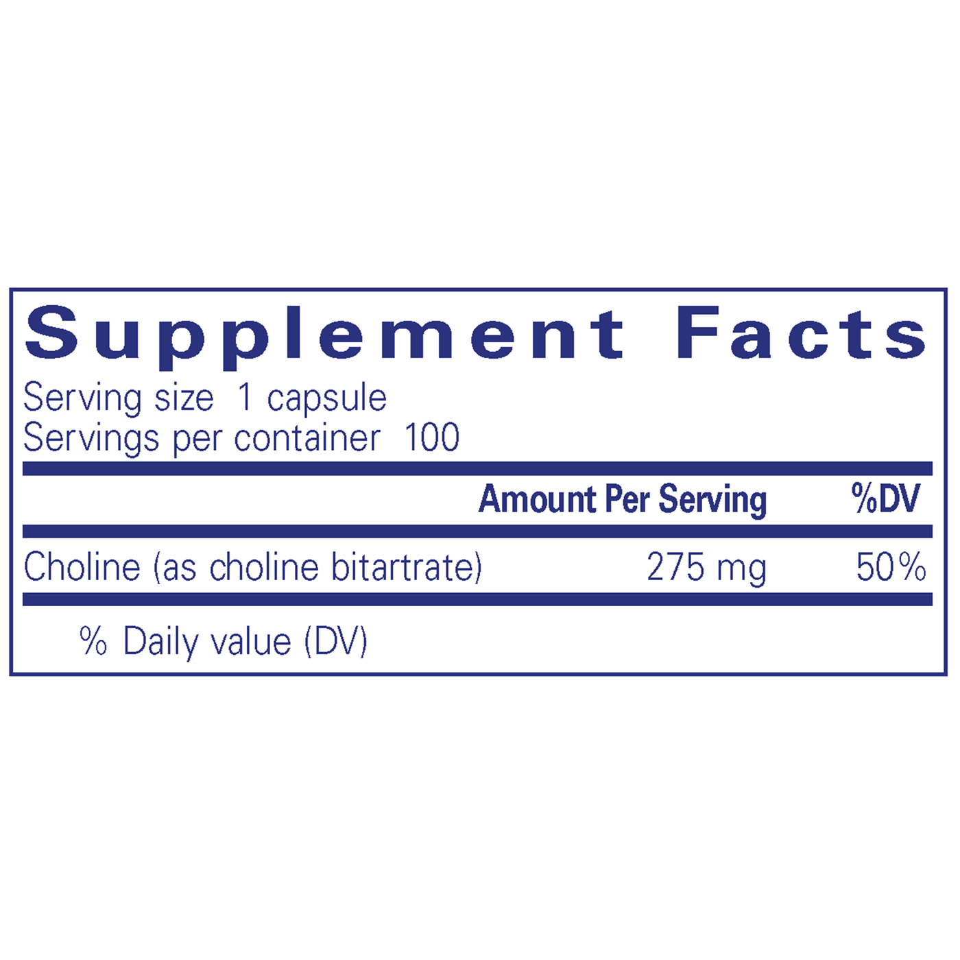 Choline (bitartrate) 100c Curated Wellness