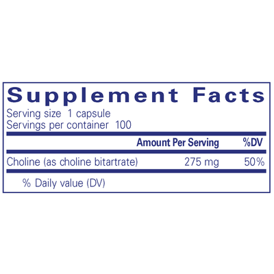 Choline (bitartrate) 100c Curated Wellness