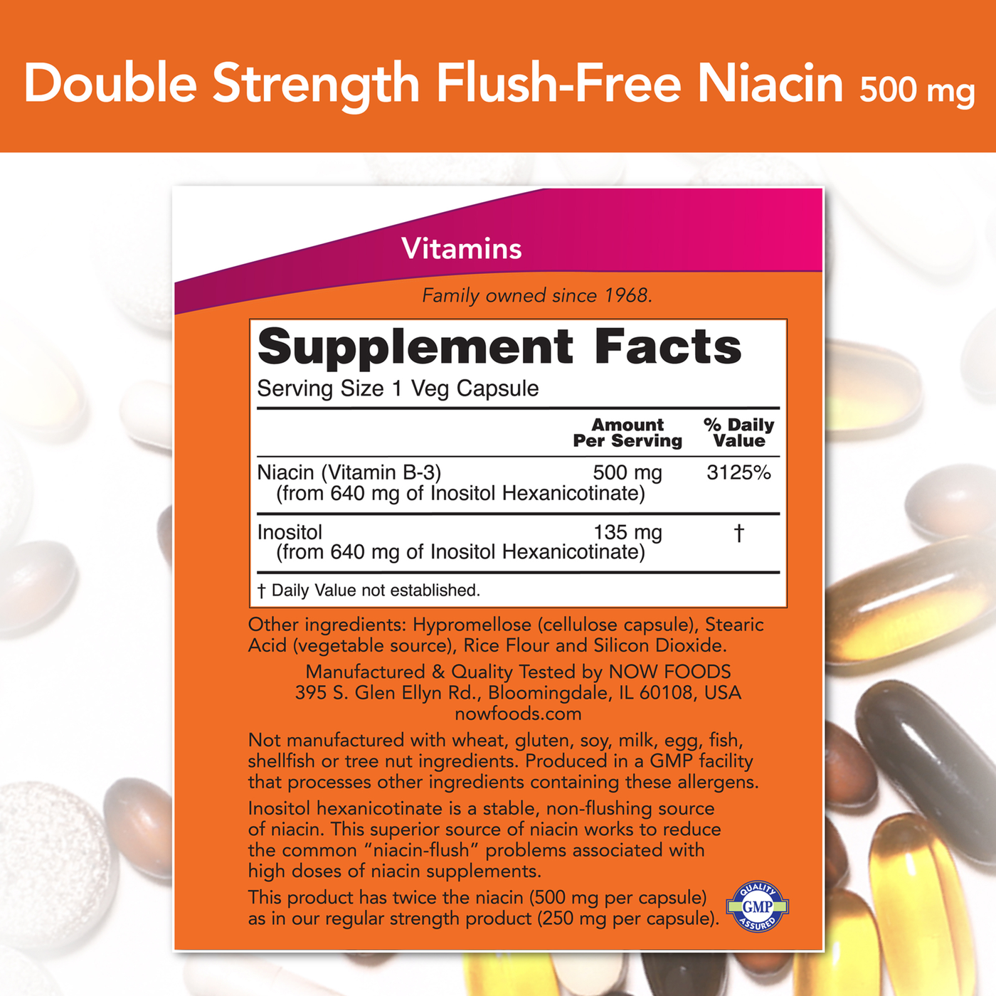 Flush Free Niacin 500 mg  Curated Wellness