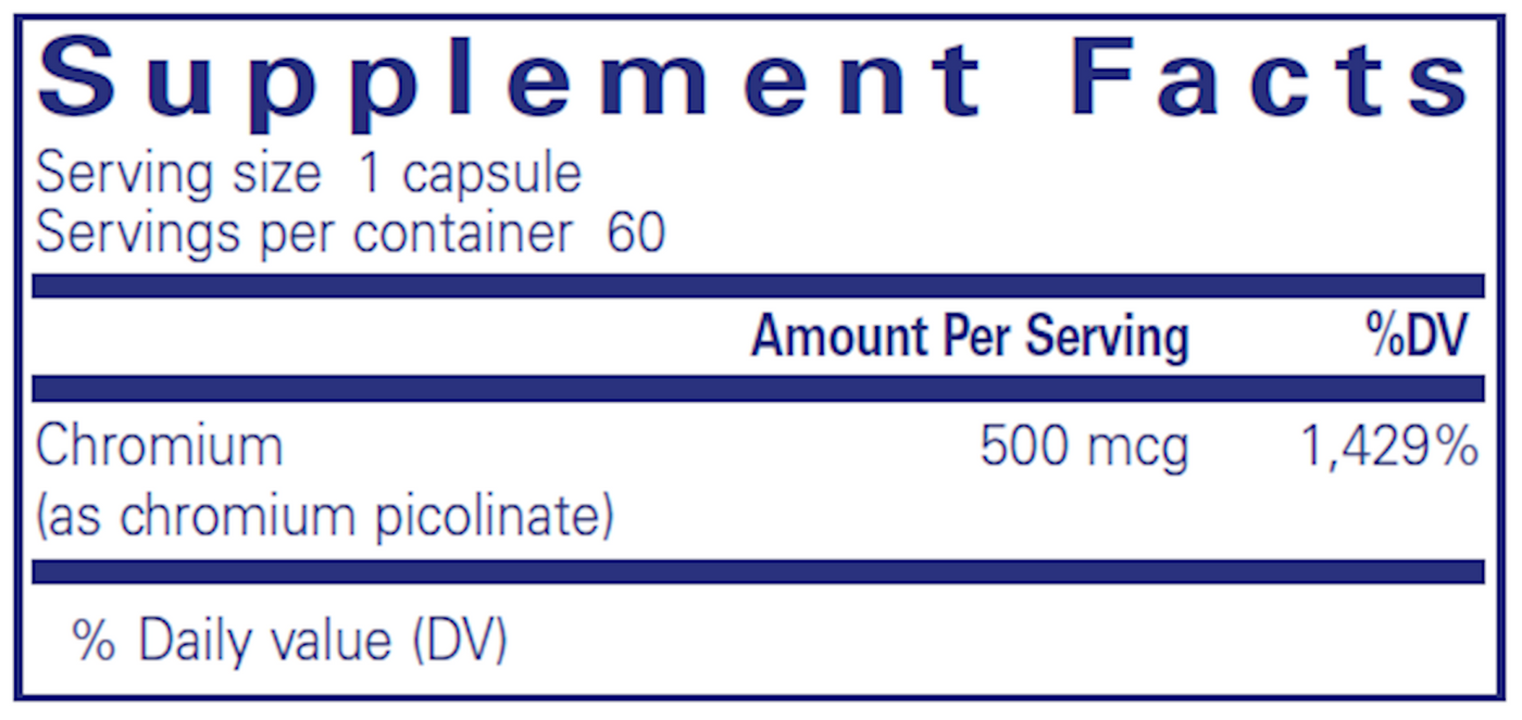 Chromium (picolinate) 500 mcg 60 vcaps Curated Wellness
