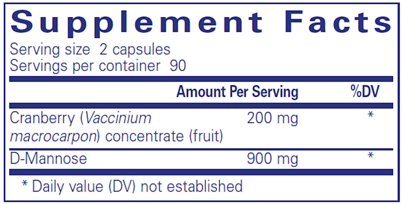 Cranberry/d-Mannose 180 vcaps Curated Wellness