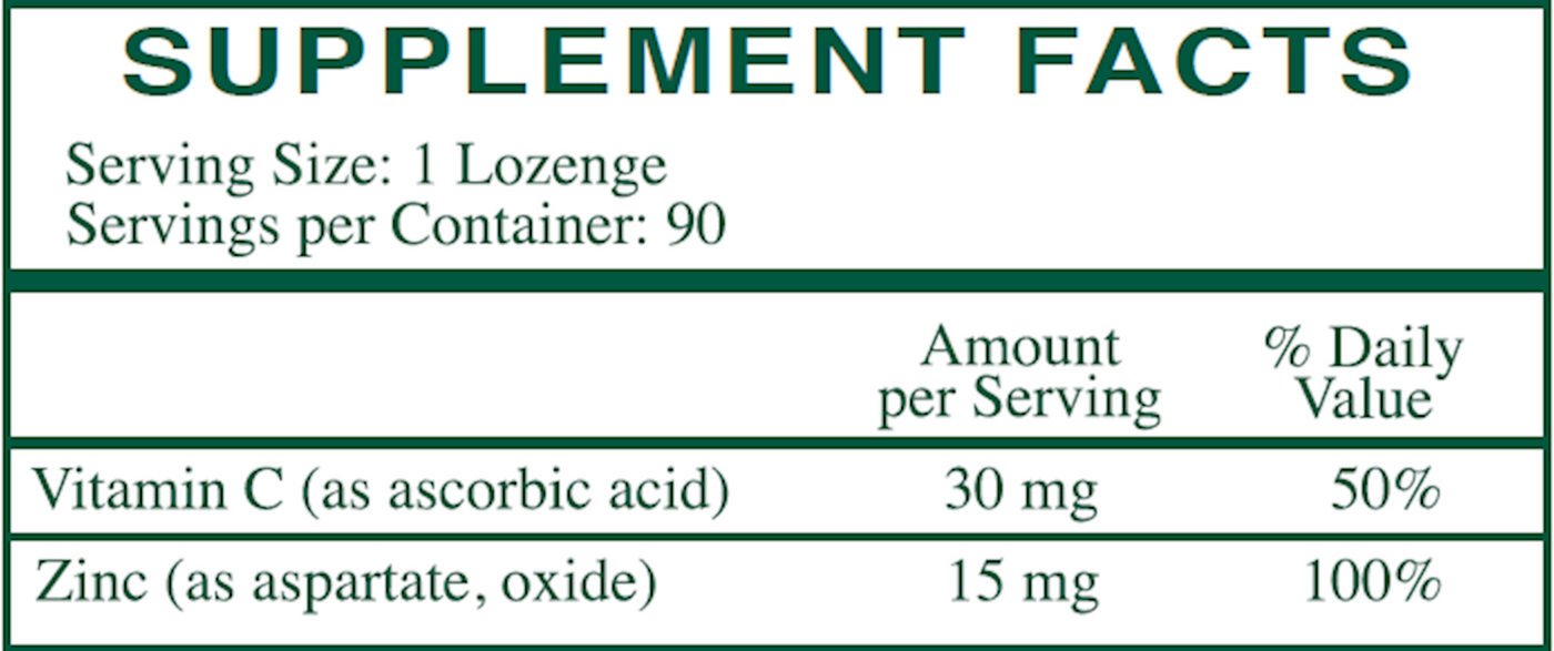 Zinc Lozenges 15 mg  Curated Wellness