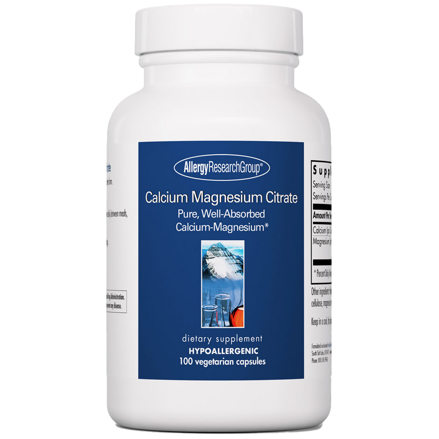 Calcium Magnesium Citrate 100 caps Curated Wellness
