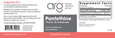 Pantethine 660 mg 60 vcaps Curated Wellness