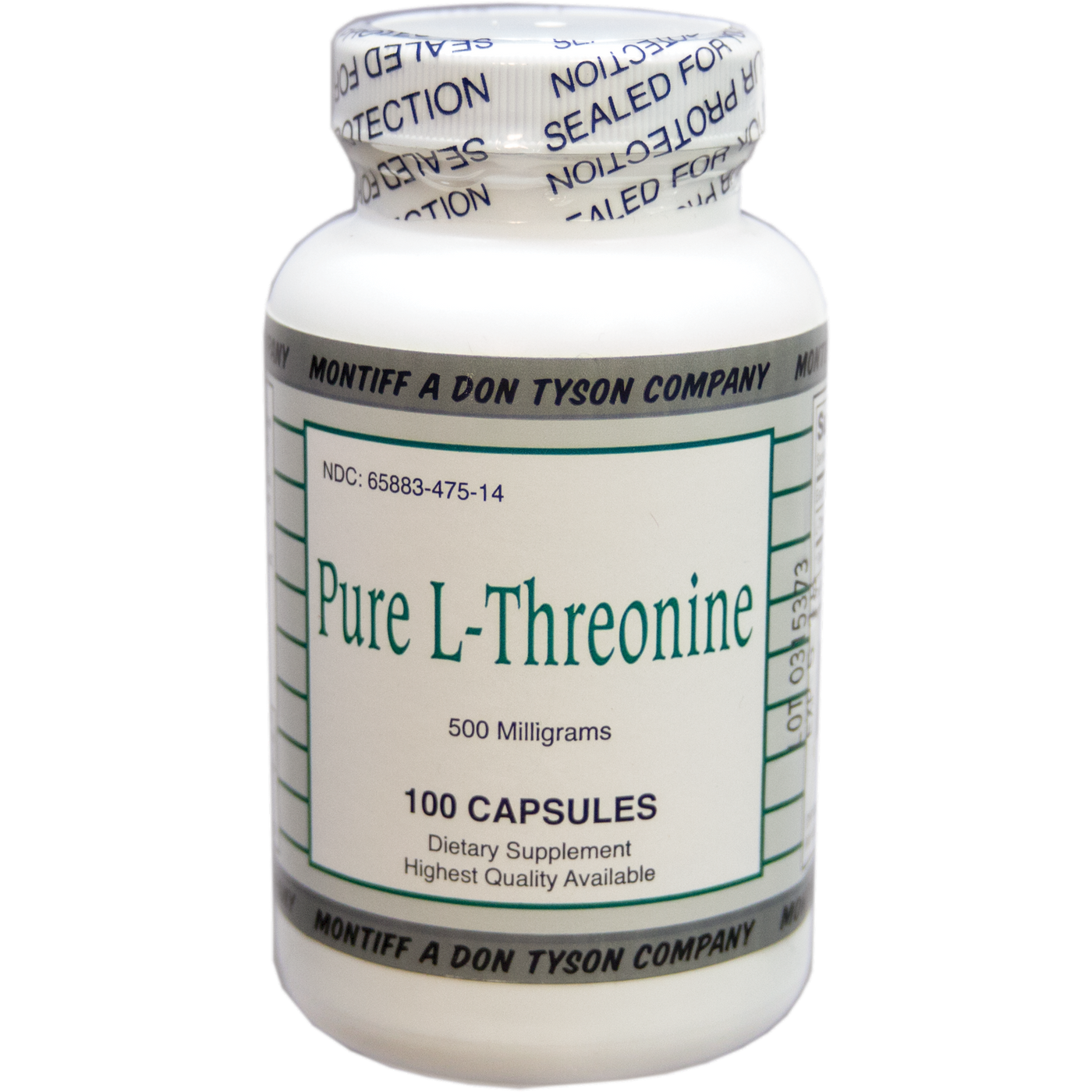 Pure L-Threonine 500 mg  Curated Wellness