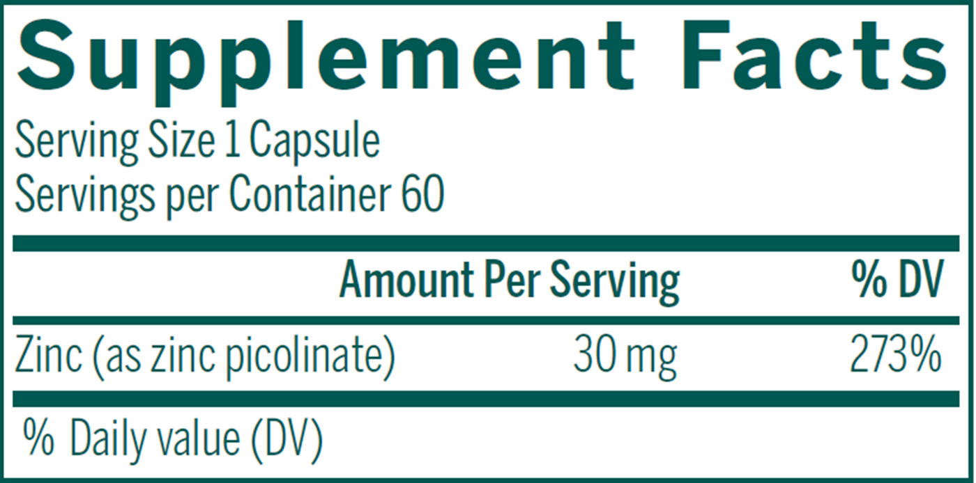 Zinc Picolinate Formula 60 vcaps Curated Wellness