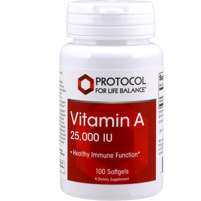Vitamin A 25,000IU 100 gels Curated Wellness