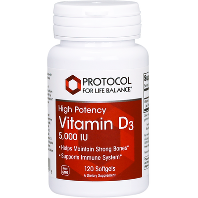 High Potency Vitamin D3 5000 IU 120 gels Curated Wellness