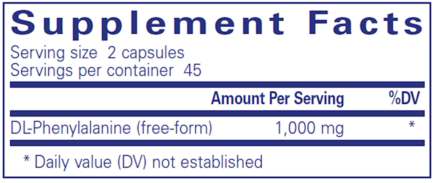 DL-Phenylalanine 500 mg 90 vcaps Curated Wellness