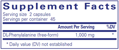 DL-Phenylalanine 500 mg 90 vcaps Curated Wellness