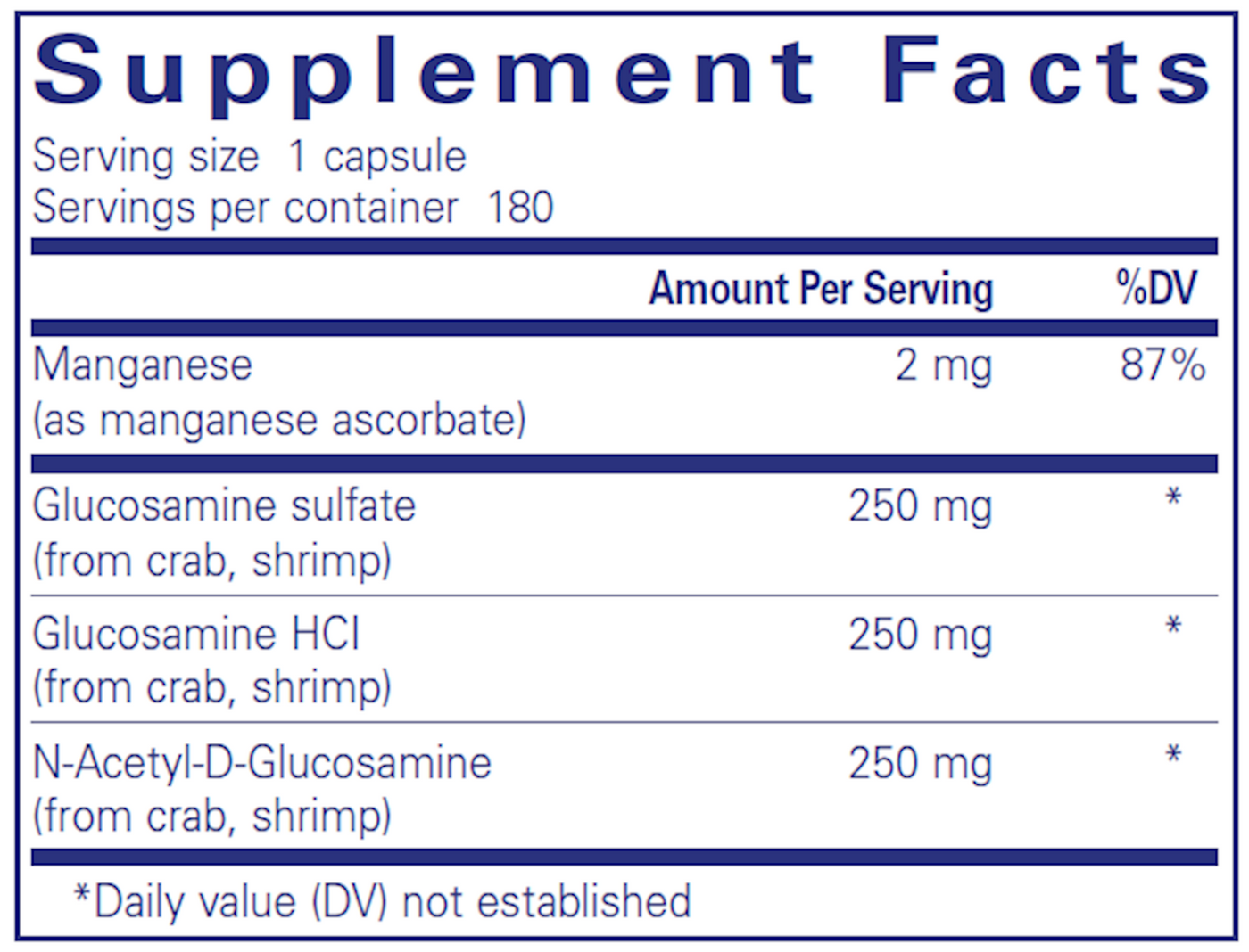 Glucosamine Complex 180 vcaps Curated Wellness