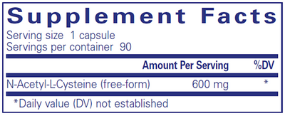 NAC 600 mg 90 vcaps Curated Wellness