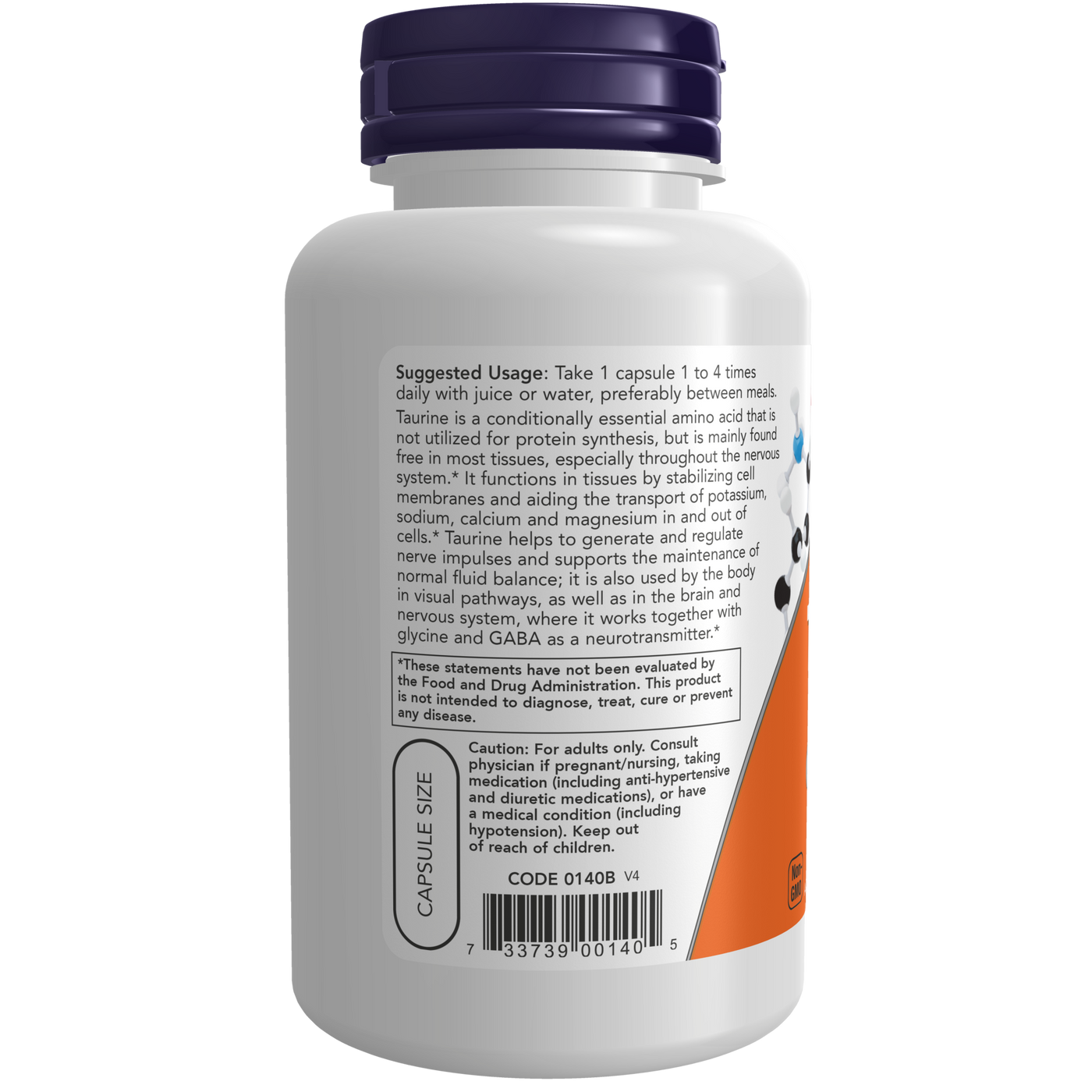 Taurine 500 mg  Curated Wellness