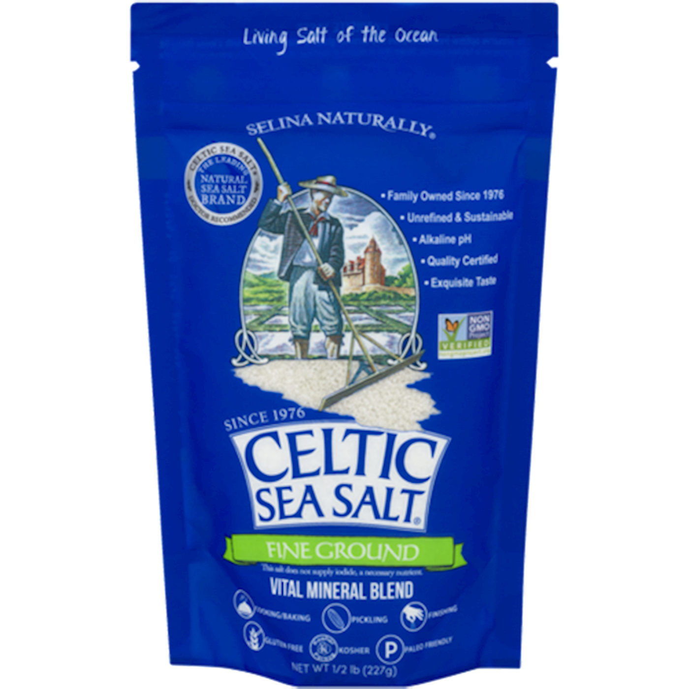 Fine Ground Celtic Sea Salt 1/2lb Curated Wellness