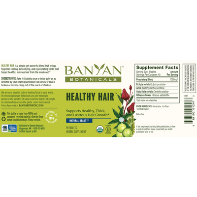 Healthy Hair, Organic 90 tabs Curated Wellness