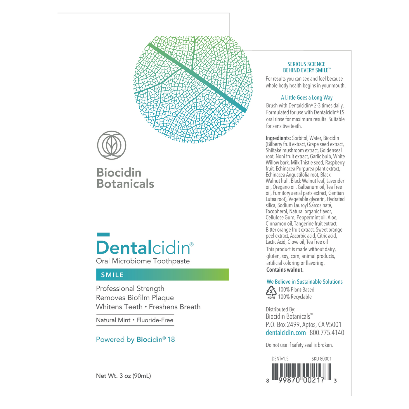 Dentalcidin Toothpaste w/Biocidin  Curated Wellness