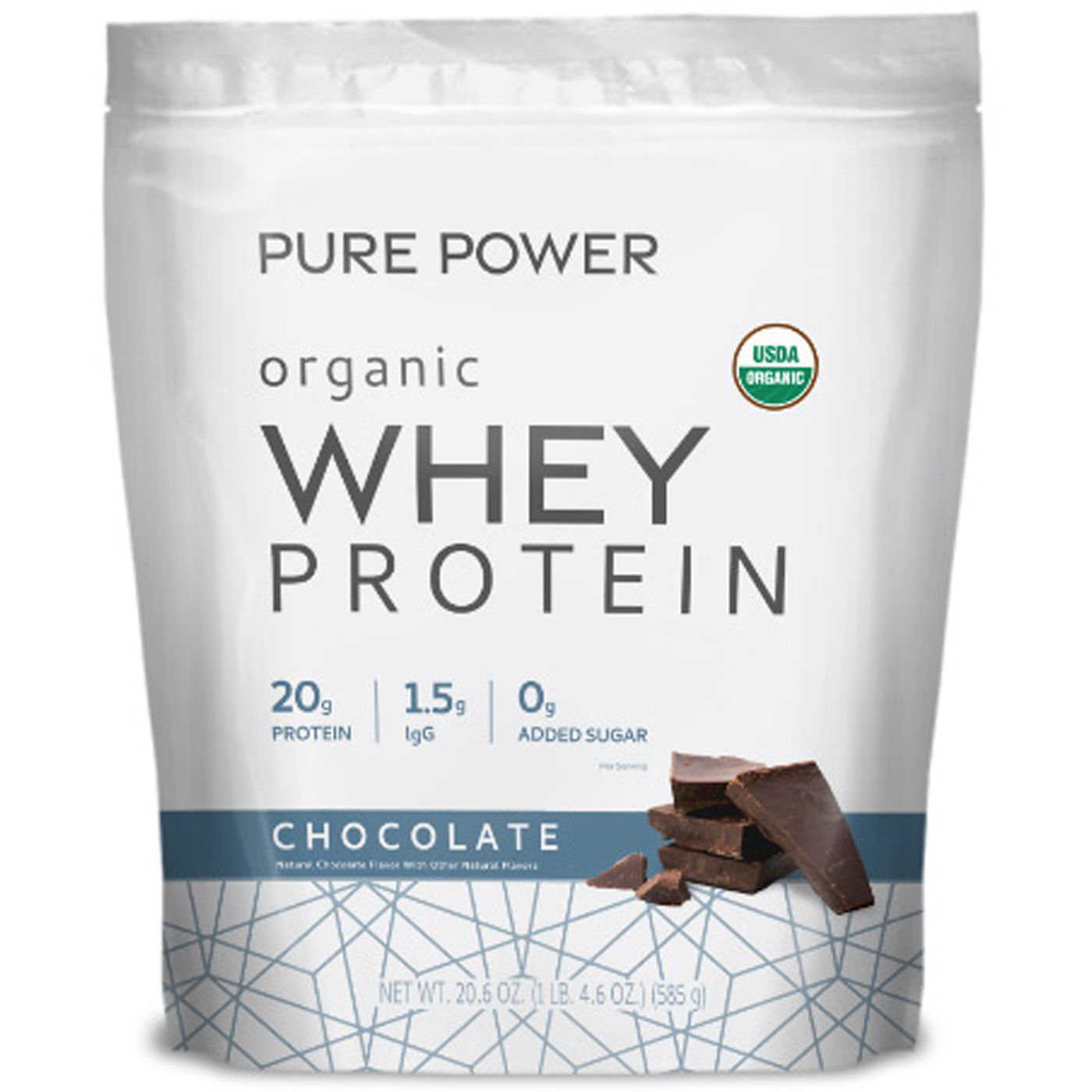 Organic Whey Protein - Chocolate 585 g Curated Wellness