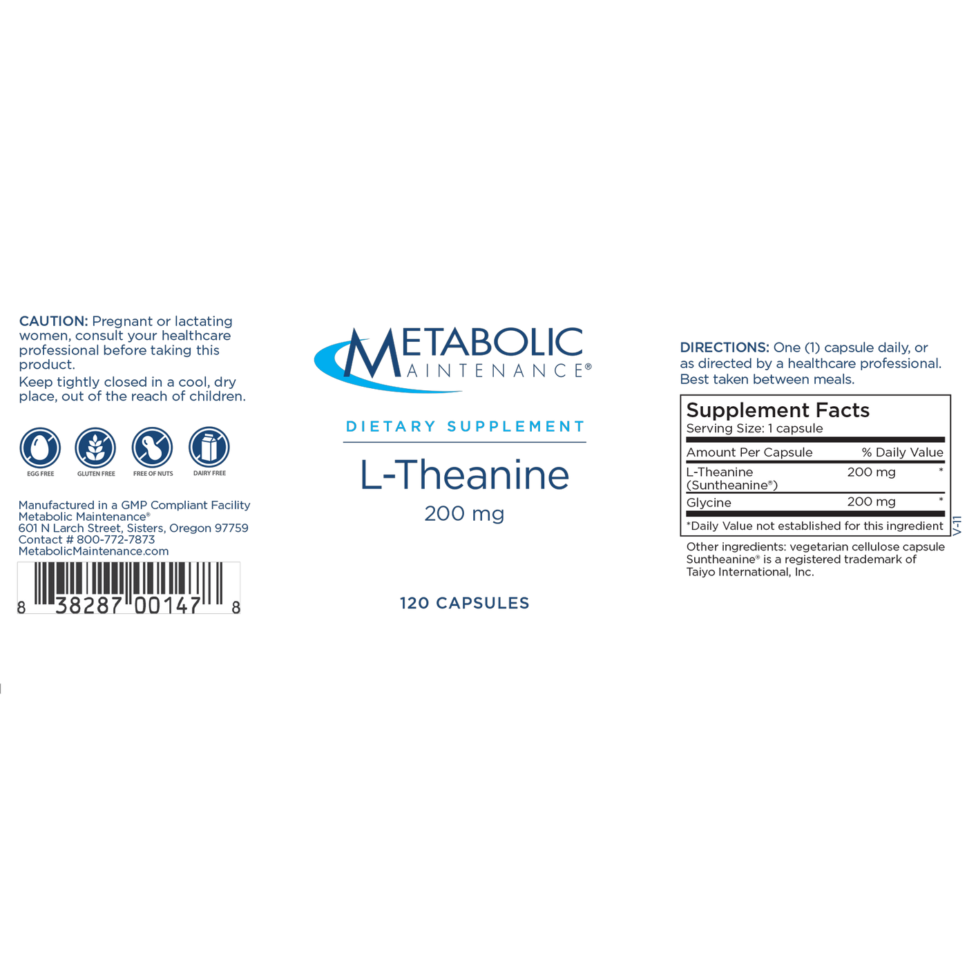 L-Theanine 200 mg 120 caps Curated Wellness