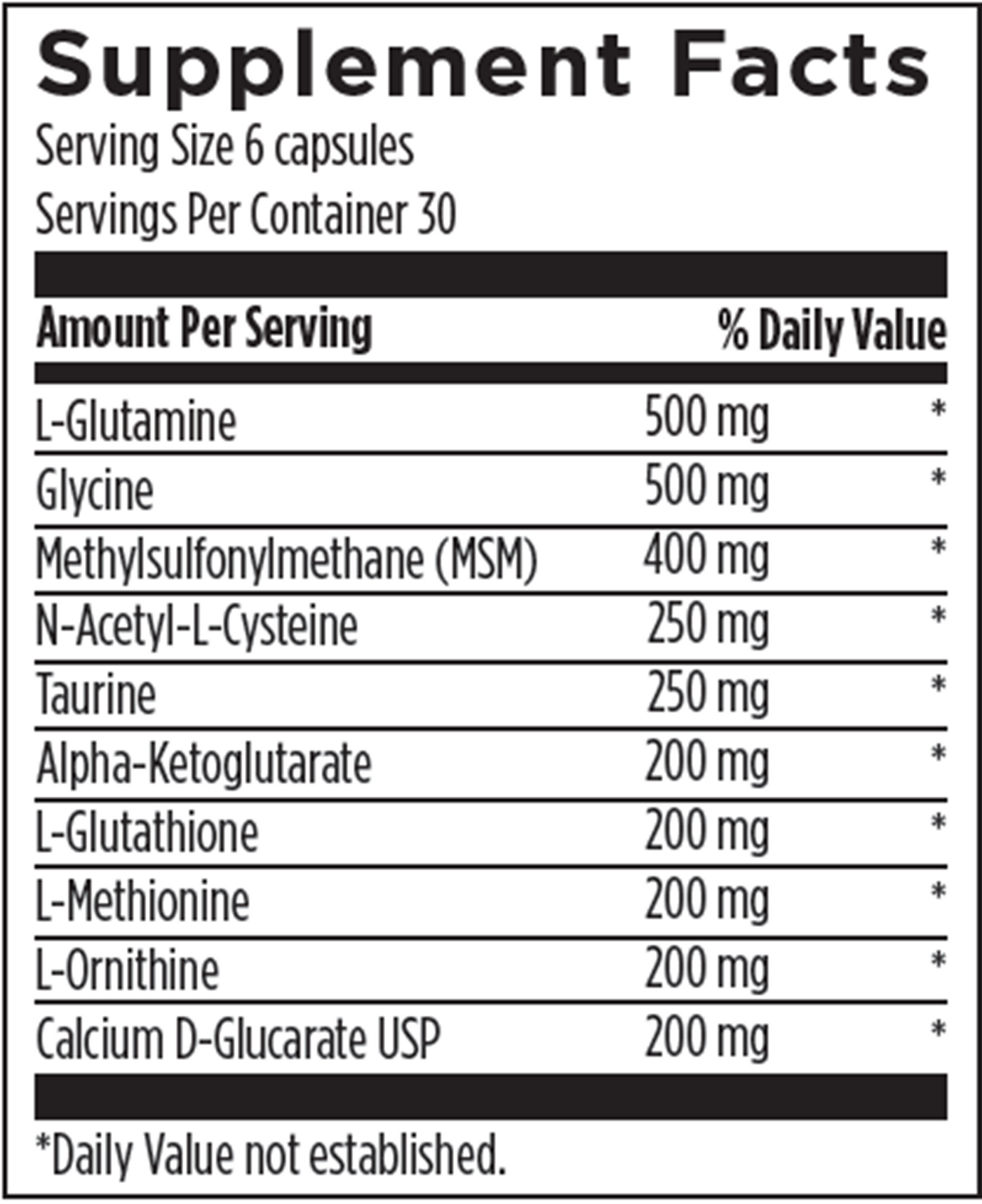 Amino-D-Tox 180 caps Curated Wellness