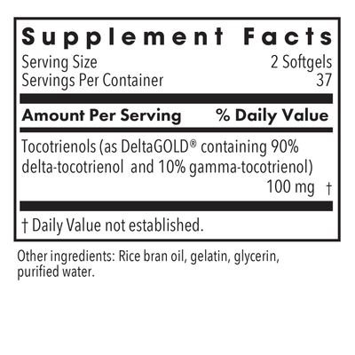 Delta-Fraction Tocotrienols 50mg 75 gels Curated Wellness