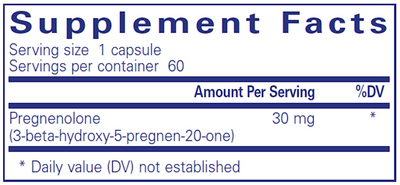 Pregnenolone 30 mg 60 vcaps Curated Wellness