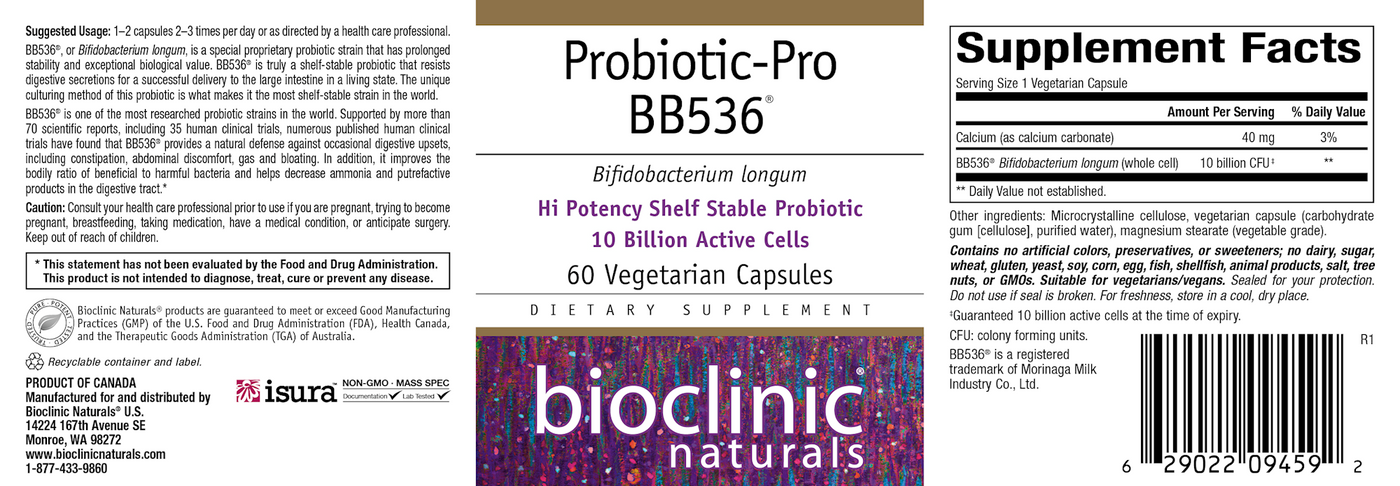 Probiotic-Pro BB536 60 vcaps Curated Wellness