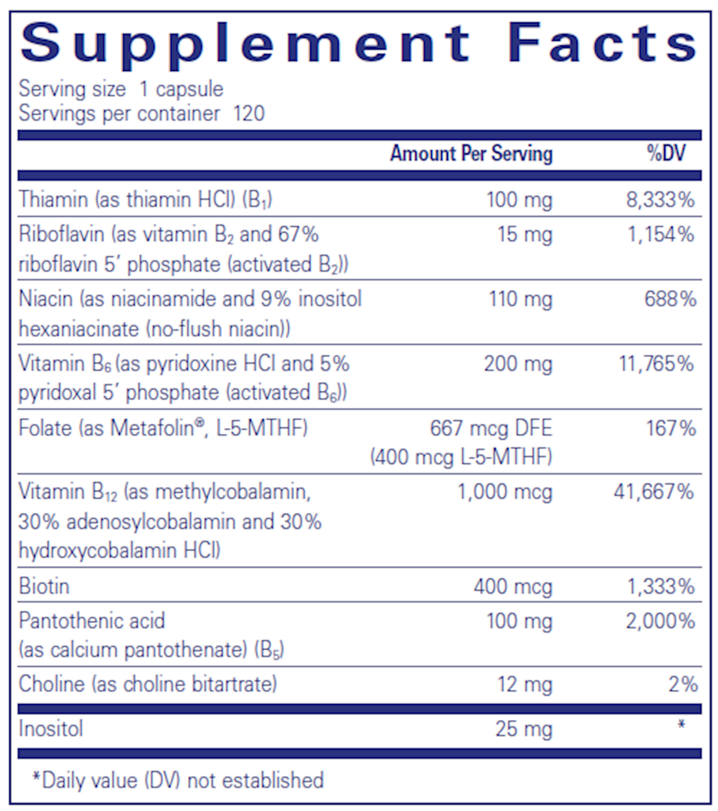 B6 Complex 120 vcaps Curated Wellness