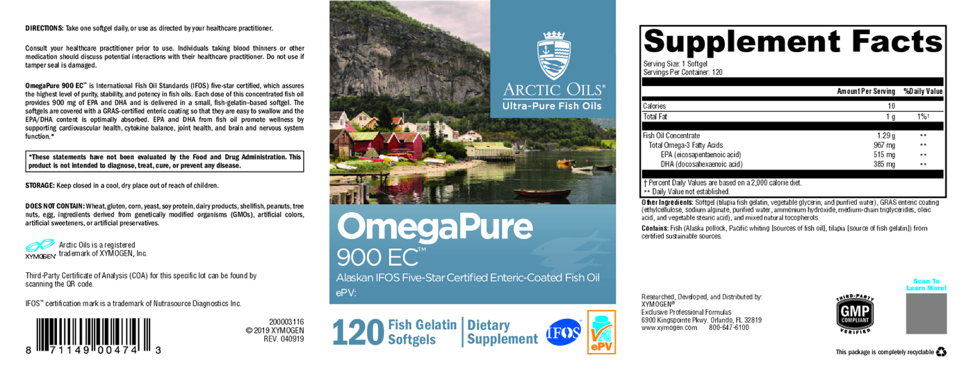 OmegaPure 900 EC 120 Softgels Curated Wellness