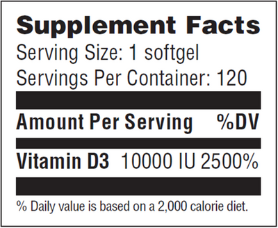 Vitamin D 10,000 IU  Curated Wellness