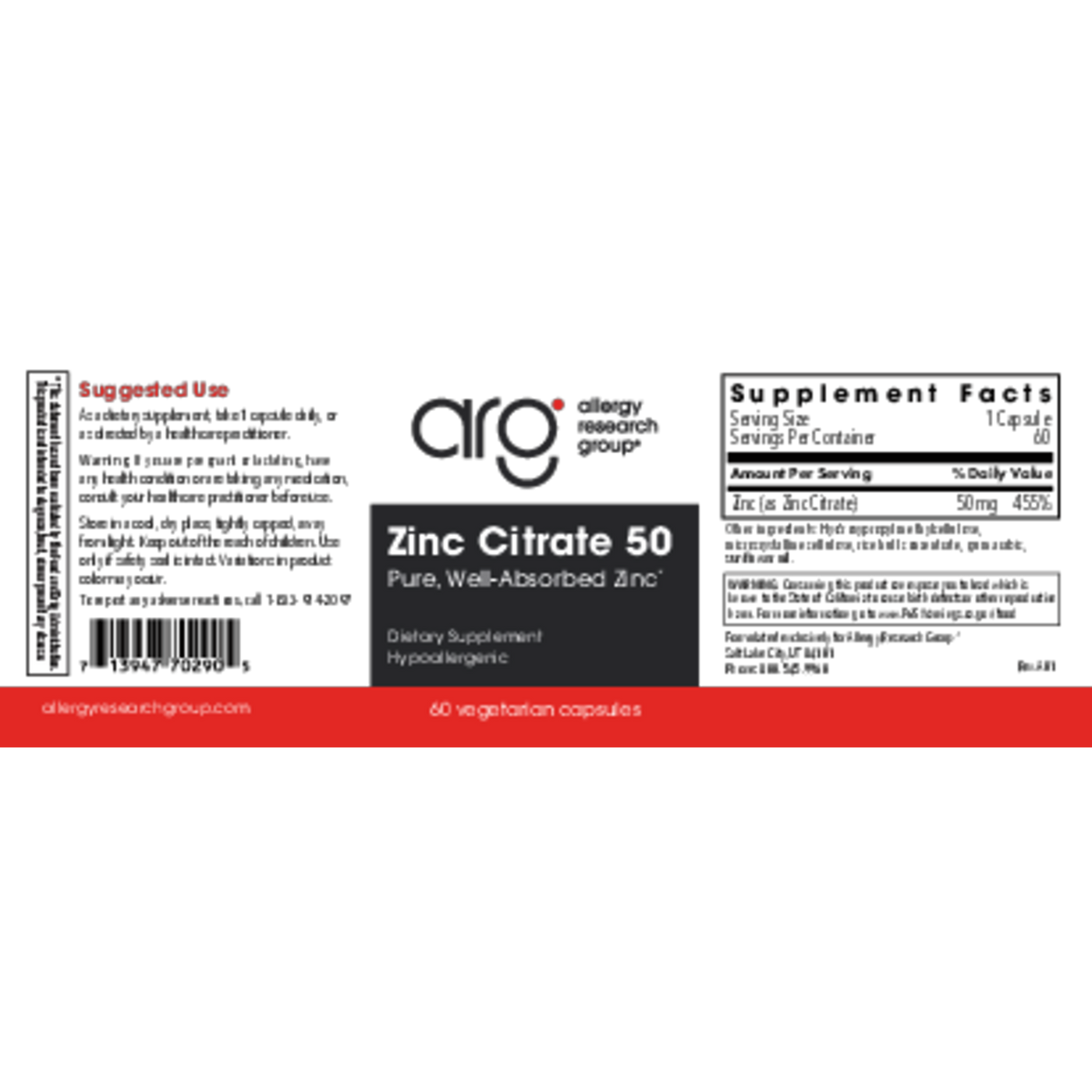 Zinc Citrate 50 mg  Curated Wellness