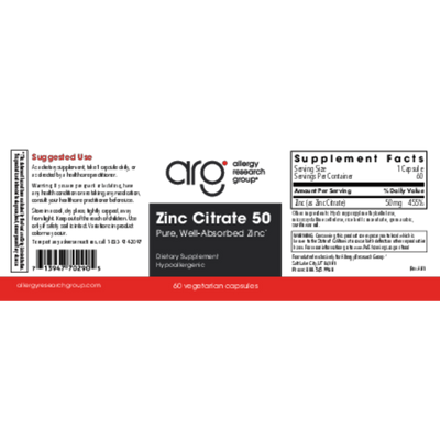 Zinc Citrate 50 mg  Curated Wellness