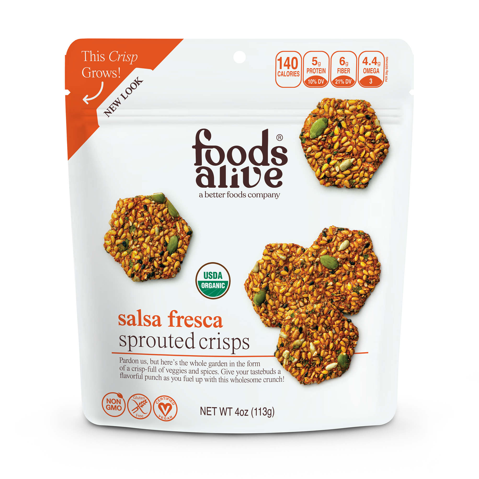 Salsa Fresca Sprouted Crisps | FAL034 | Foods Alive