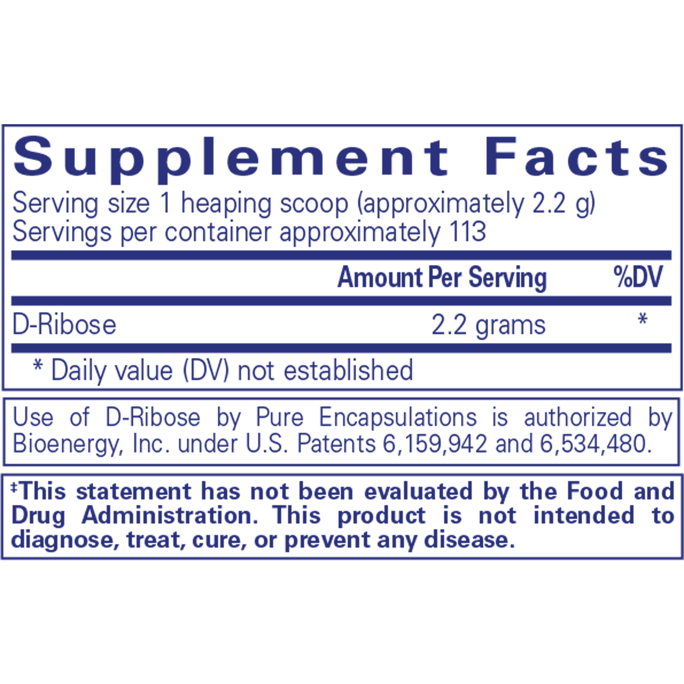 Ribose 250 gms Curated Wellness