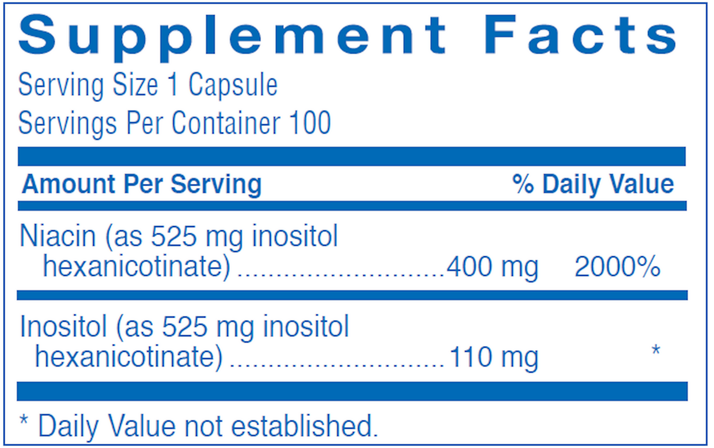 Niacin Hex (No Flush) 525 mg  Curated Wellness