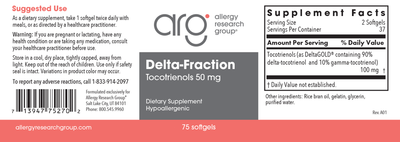 Delta-Fraction Tocotrienols 50mg 75 gels Curated Wellness