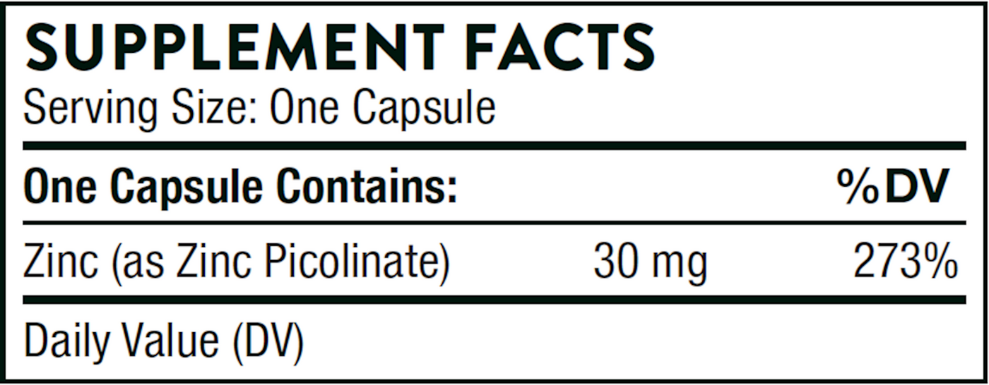 Zinc Picolinate 30 mg  Curated Wellness