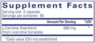 L-Carnitine Fumarate 340 mg 120 vcaps Curated Wellness