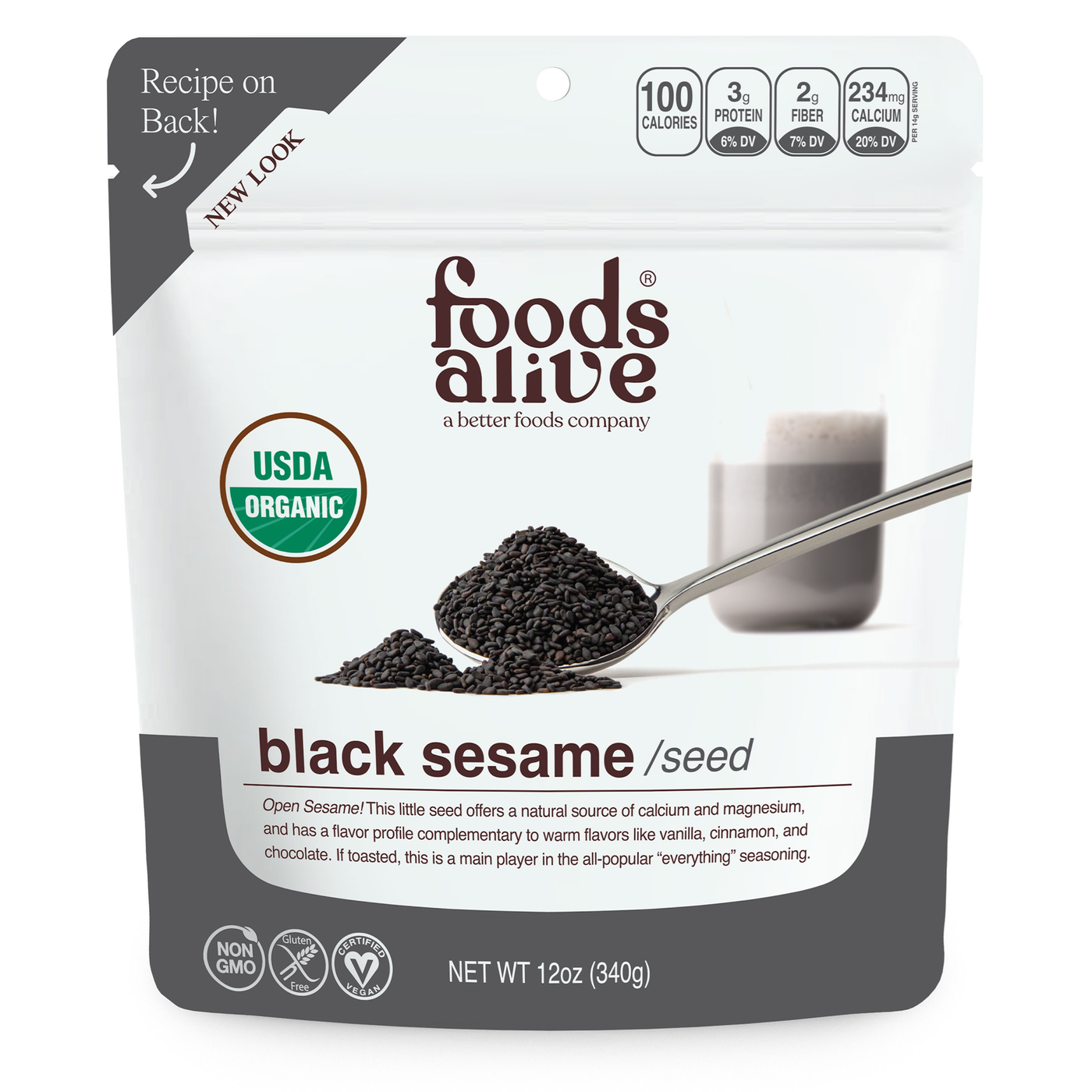 Black Sesame Seeds Organic 12 oz Curated Wellness