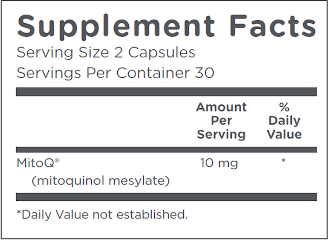 MitoQ Pure 5 mg  Curated Wellness